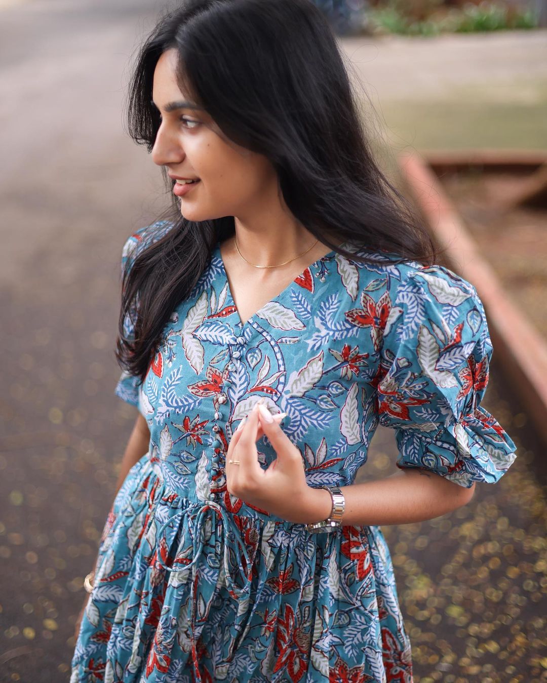 Blue Floral Frock - Studio Thari